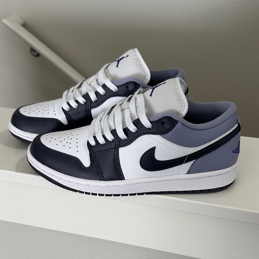 Nike Air Jordan 1 Low White and Purple